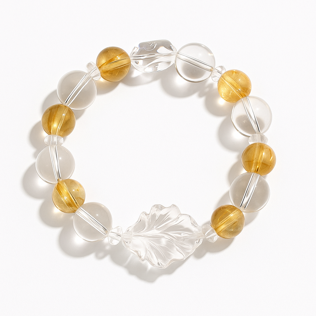 [Love Lucky]Yellow Tower Crystal White Crystal Nine-tailed Fox Bracelet