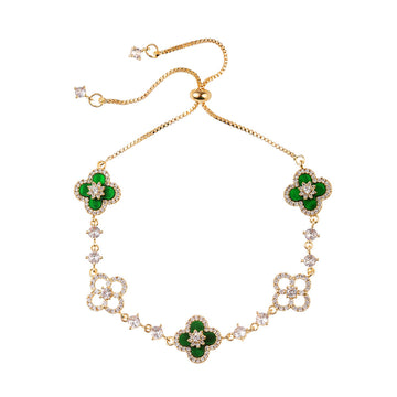 [Love Lucky]Lucky Green Four-Leaf Clover Bracelet