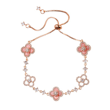 [Love Lucky]Lucky Pink Four-Leaf Clover Bracelet