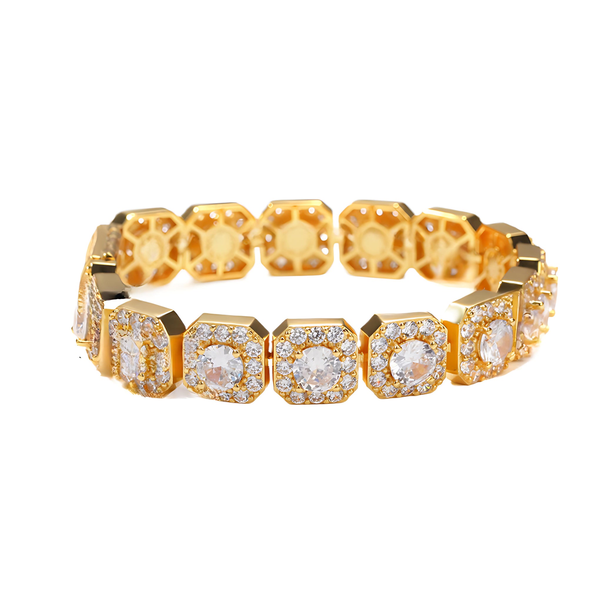 [Love Lucky]Hip Hop Diamond 12.5mm Square Trend Bracelet