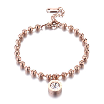 [Love Lucky]Digital Diamond Pendant Bead Bracelet