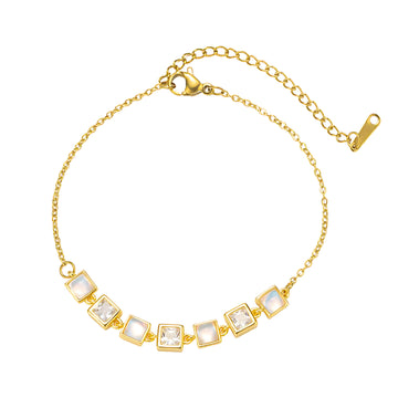 [Love Lucky]Geometric Square Diamond Bracelet