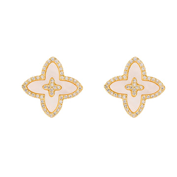 [Love Lucky]Delicate four-leaf clover stud earrings