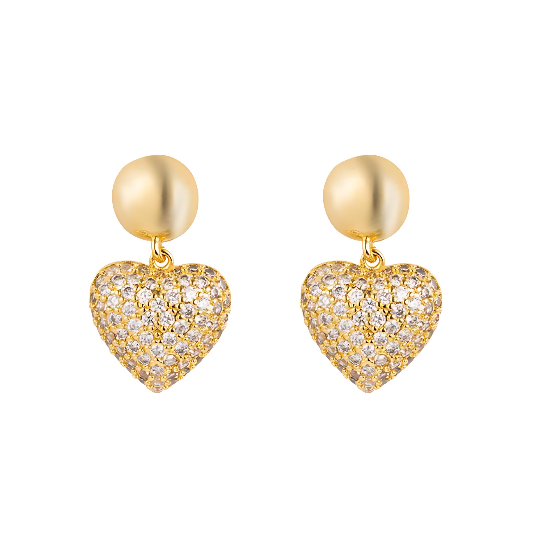 [Love Lucky]Full Diamond Love Bead Earrings