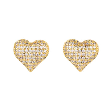 [Love Lucky]Full diamond love stud earrings