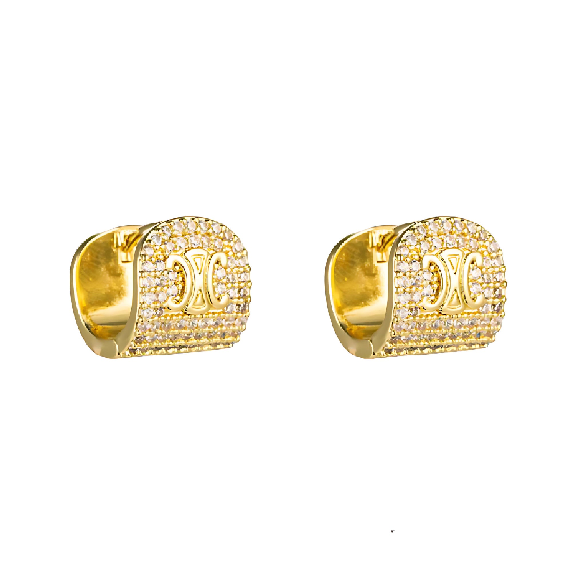 [Love Lucky]Arc de Triomphe full diamond stud earrings