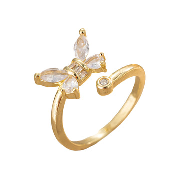 [Love Lucky]Butterfly Diamond Open Ring