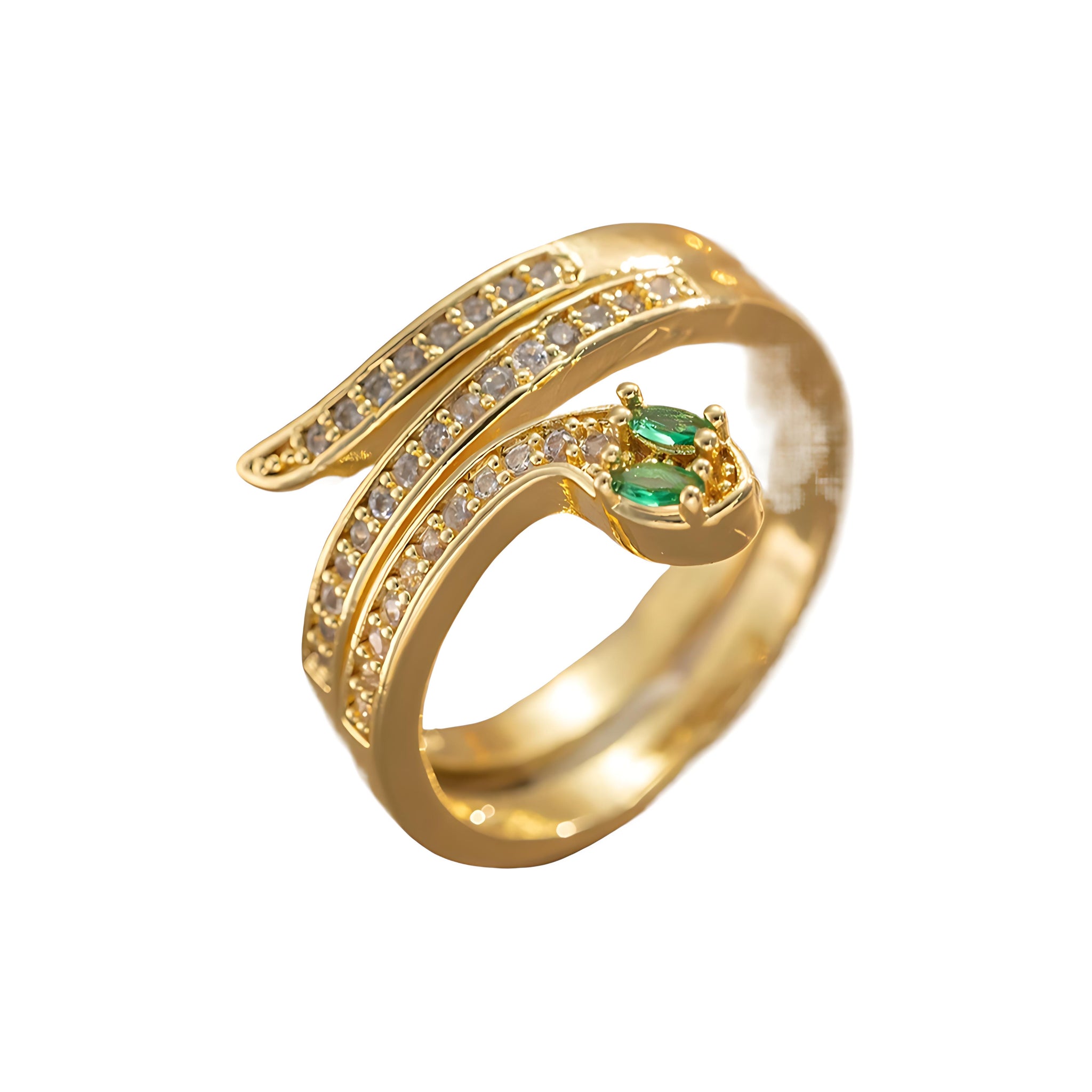 [Love Lucky]Serpentine Emerald Open Ring