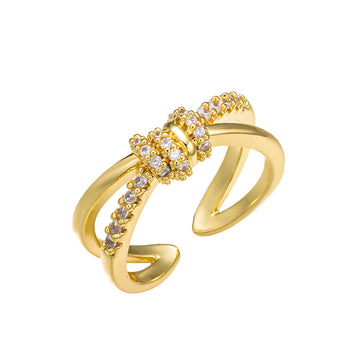 [Love Lucky]Double Diamond Cross Ring
