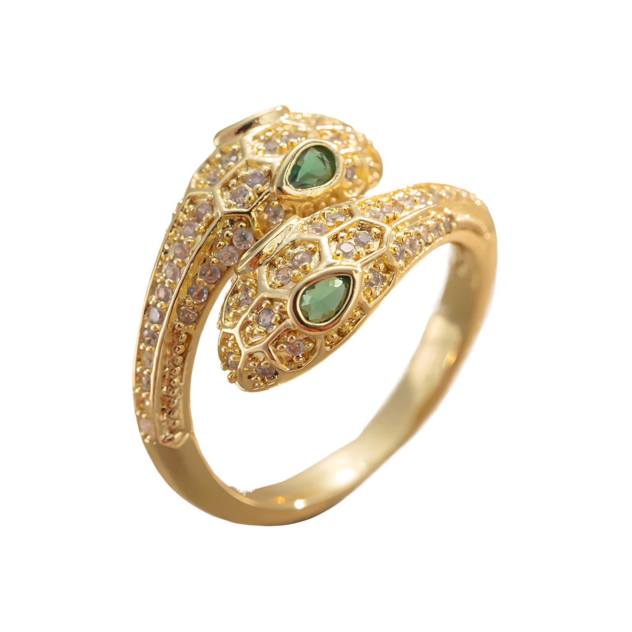 [Love Lucky]Light luxury double snake diamond ring