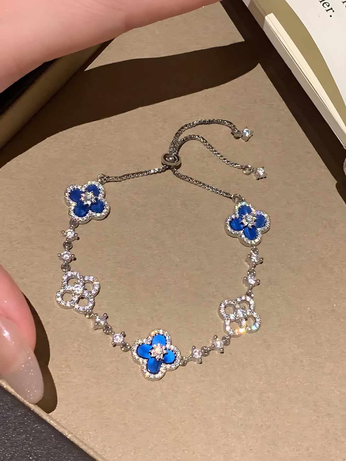 [Love Lucky]Lucky Blue Four-Leaf Clover Bracelet