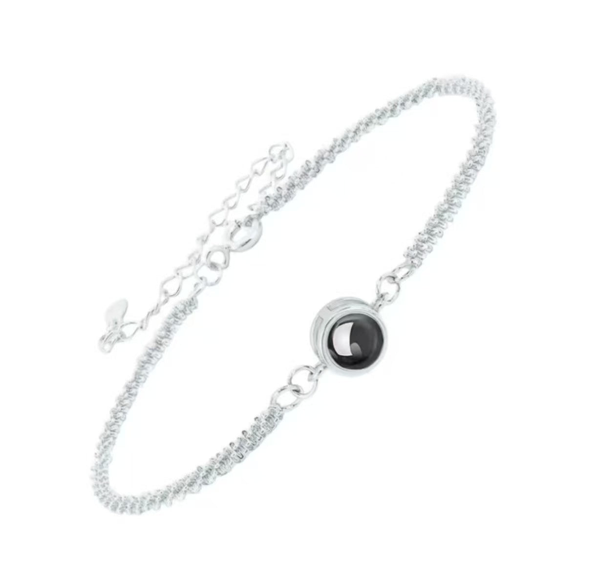 Personalized Thin Chain Photo Bracelet