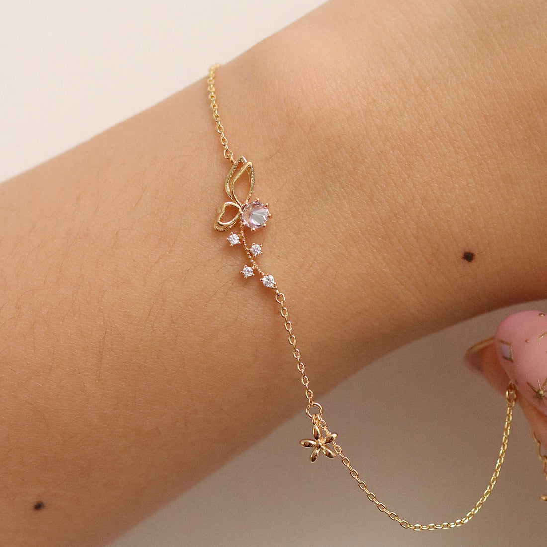 Butterfly cubic bracelet-0