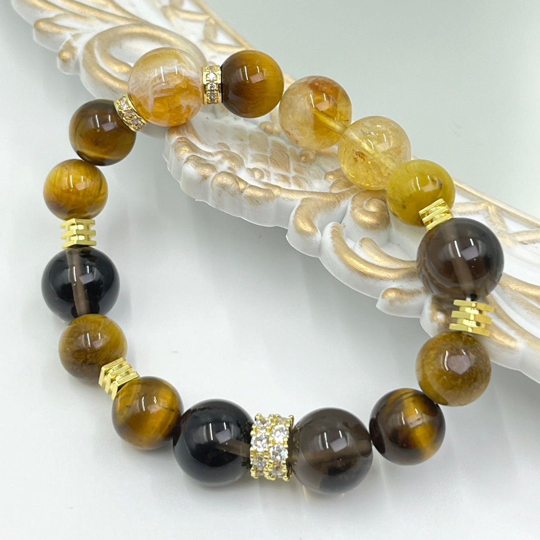 [Love Lucky]Fortune Yellow Tower Crystal Tiger Eye Stone Mixed Crystal