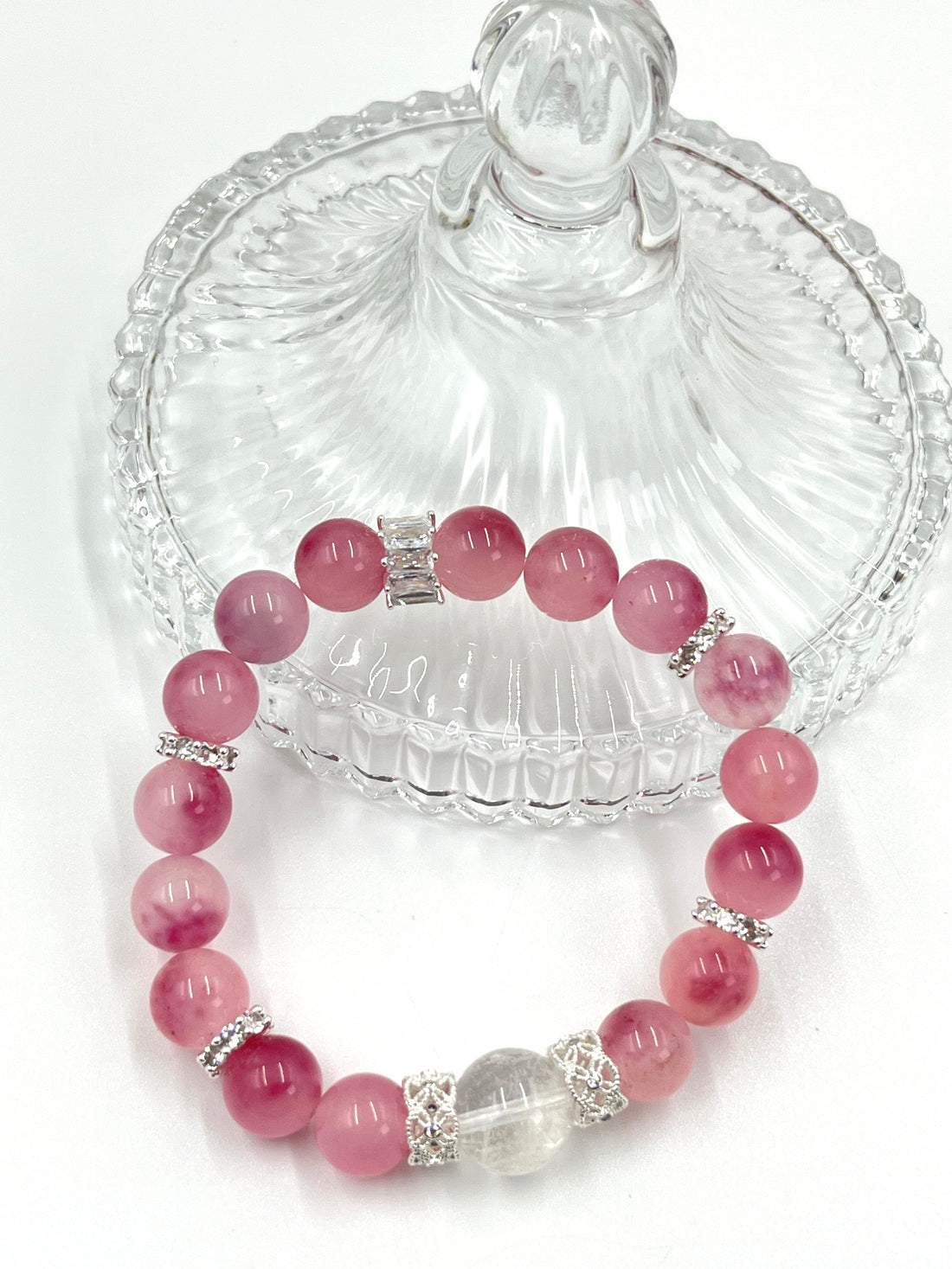[Love Lucky]Cherry Blossom Chalcedony White Asai Bracelet