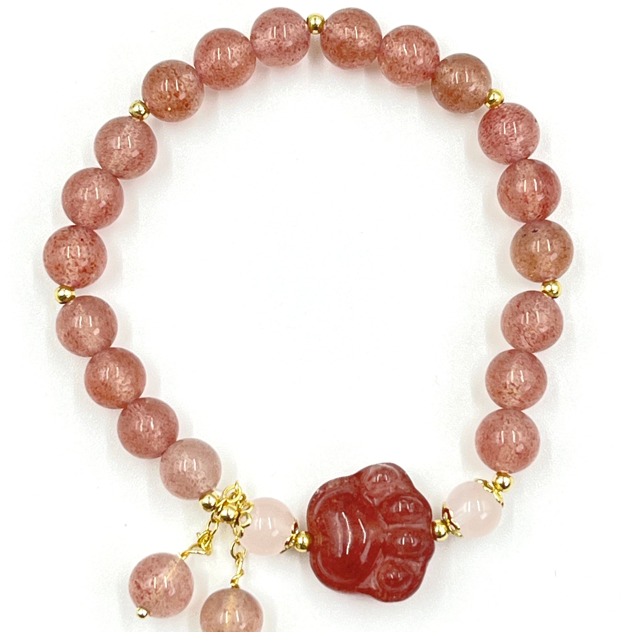 [Love Lucky]Niche Strawberry Crystal Cat's Paw Bracelet