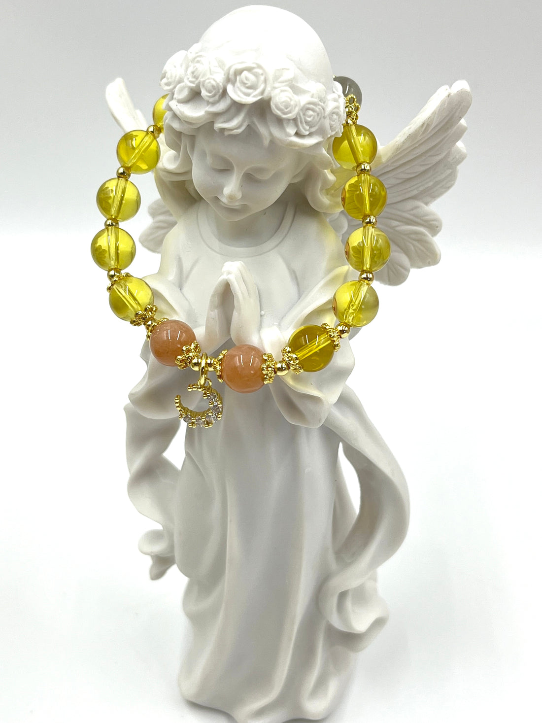 [Love Lucky]Citrine Moonstone Gold Sunstone Fortune Crystal Bracelet