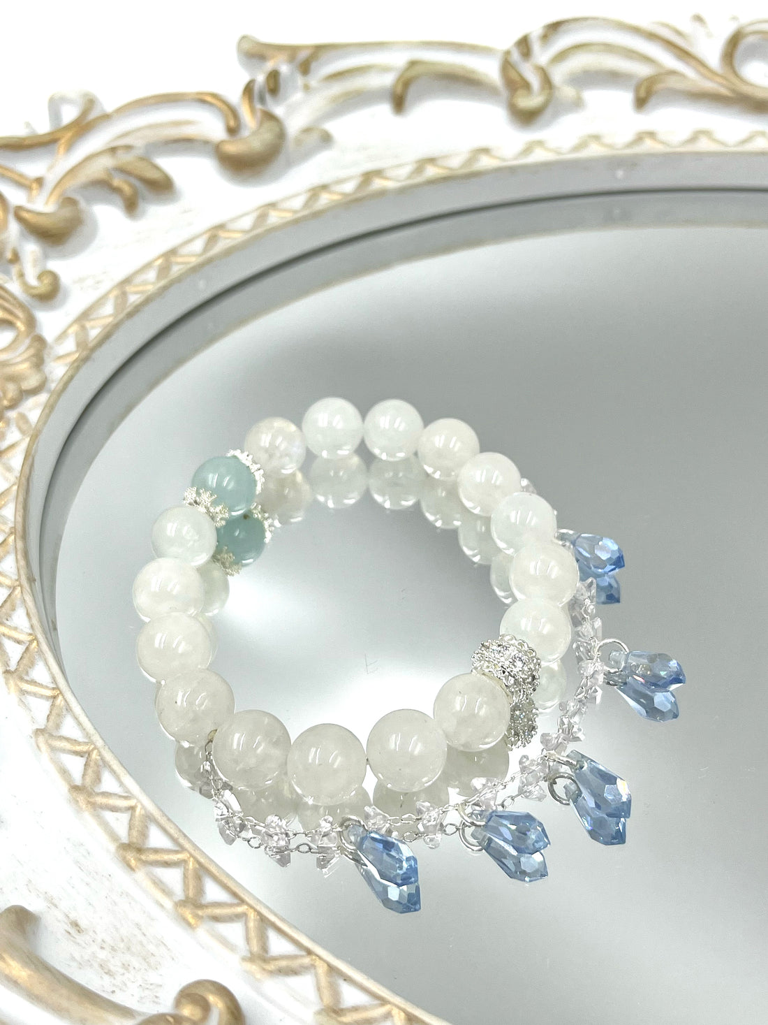 [Love Lucky] Moonlight Aquamarine Teardrop Bracelet