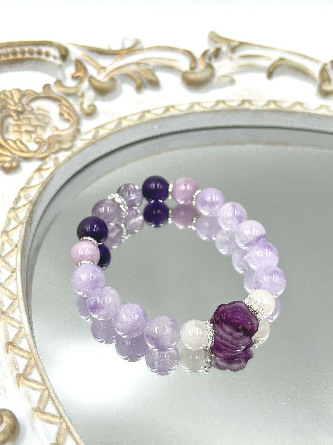 [Love Lucky]Lavender Amethyst Rose Bracelet