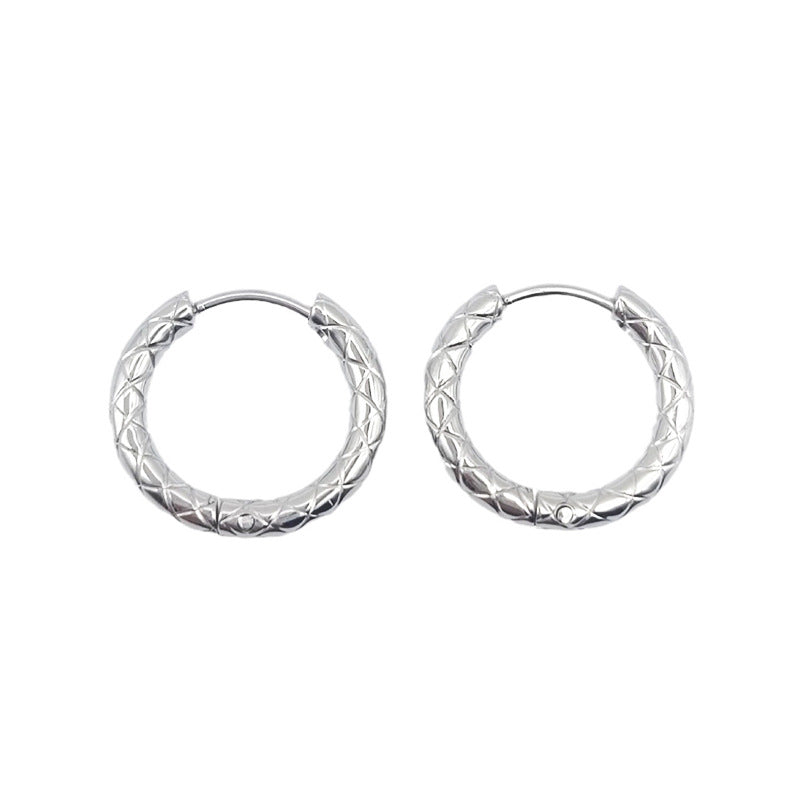 [Love Lucky]Vintage Rhombus Circle Earrings