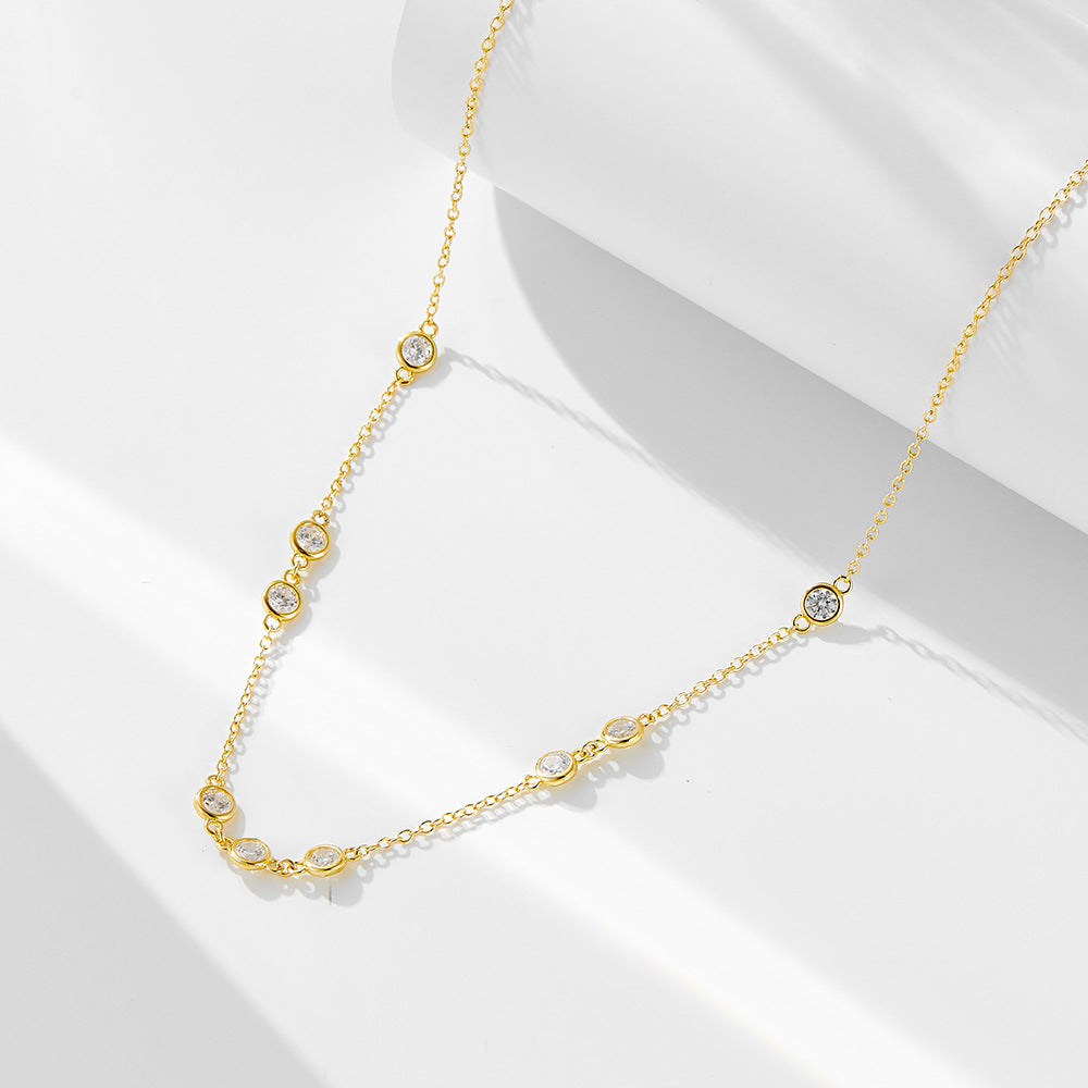 S925 Silver Stacked Diamond Necklace