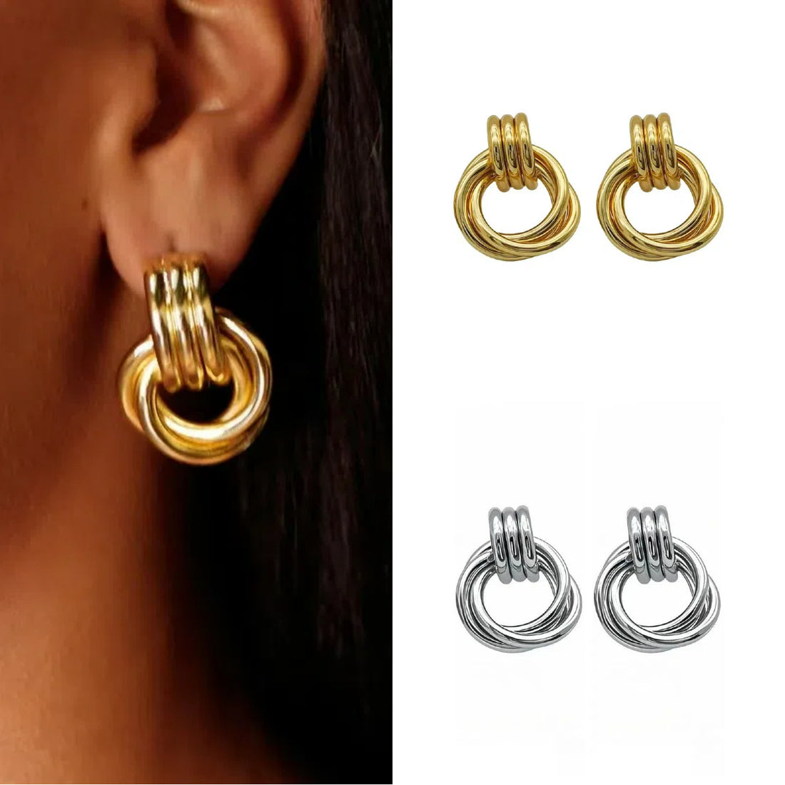 [Love Lucky]Geometric Multi-Layer Earrings