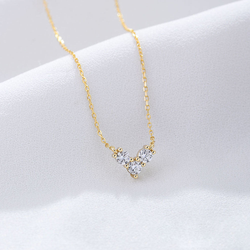 [Love Lucky]S925 Silver Light Luxury Diamond Love Necklace