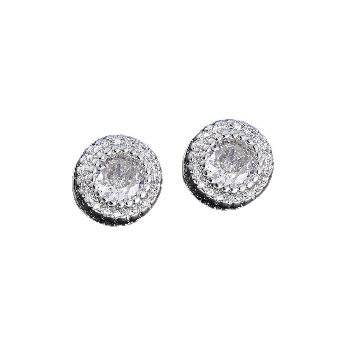 [Love Lucky]Diamond-filled hip-hop men's stud earrings