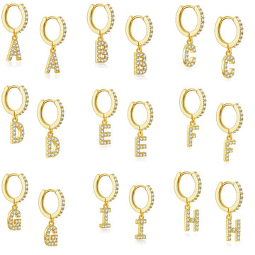 [Love Lucky]Diamond initials personalized earrings