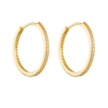 [Love Lucky]S925 silver large circle zircon earrings