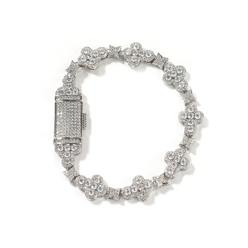[Love Lucky]10Mm Diamond Cross Bracelet