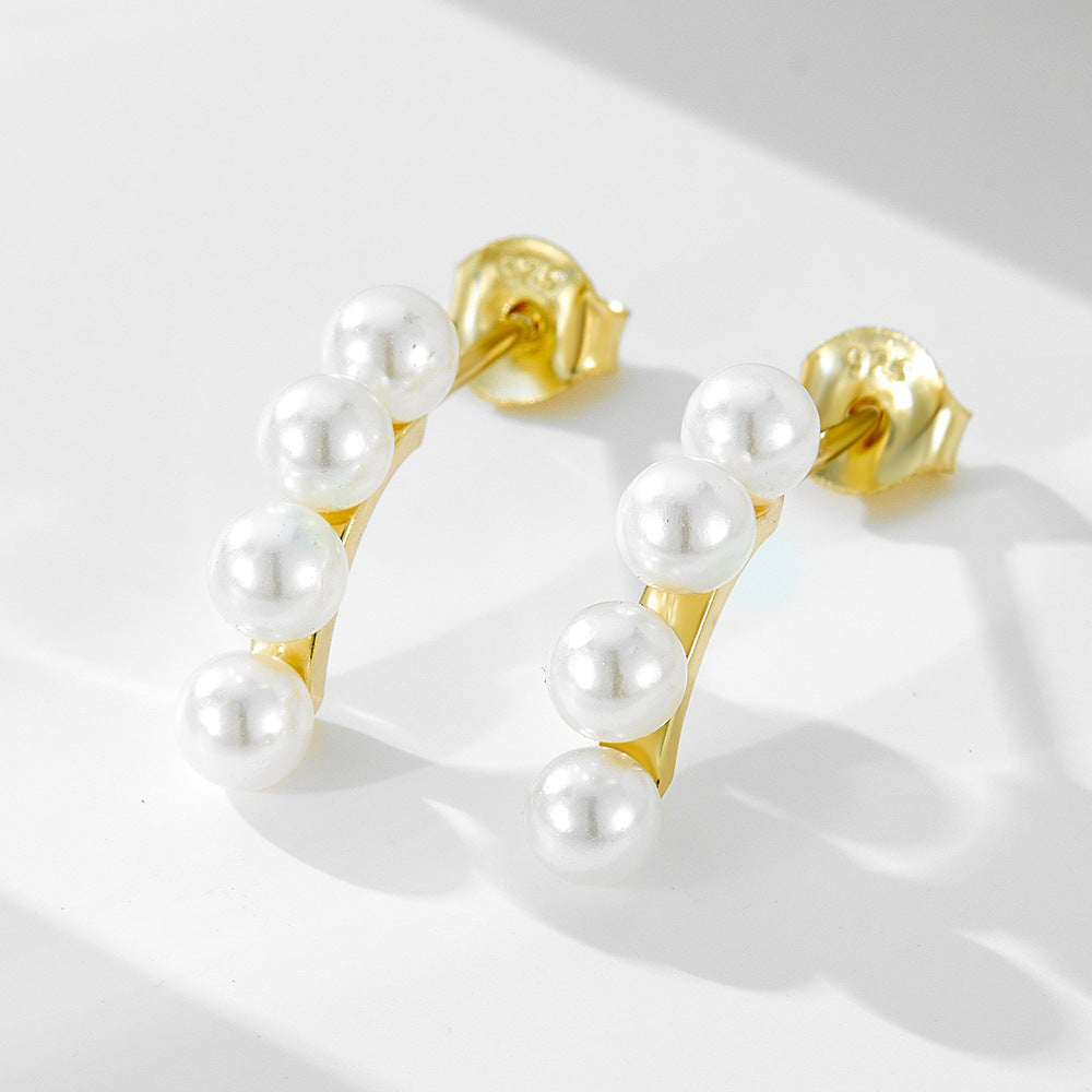 [Love Lucky]S925 Silver Pearl Earrings