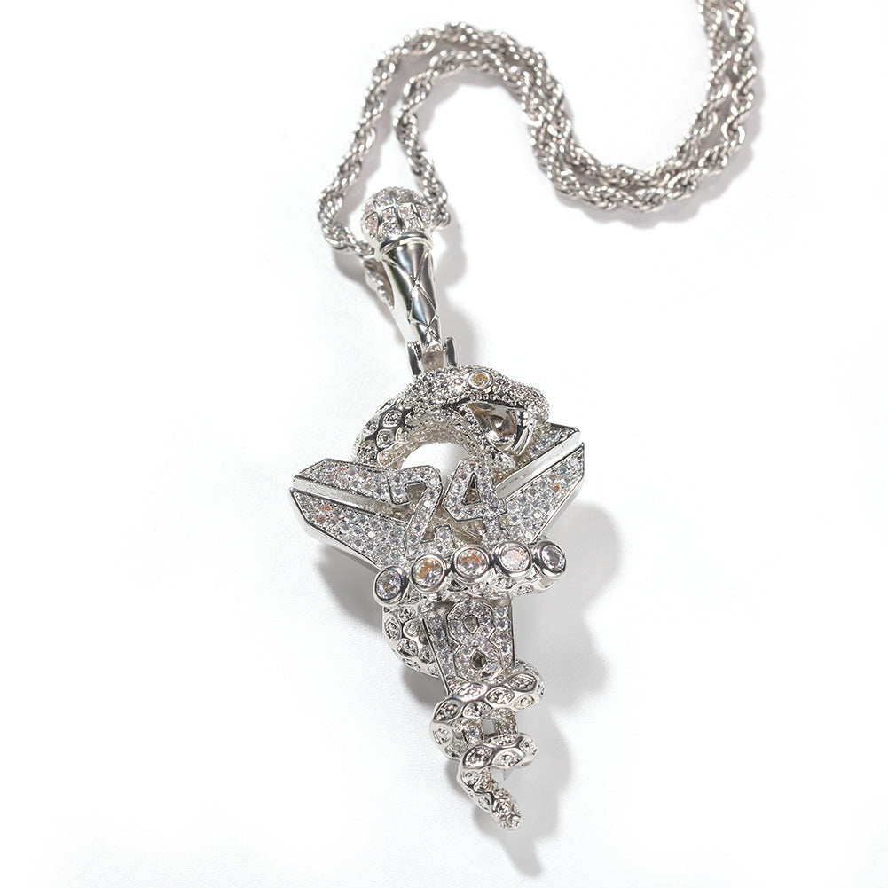 [Love Lucky]Black Mamba Viper Cross Pendant Necklace
