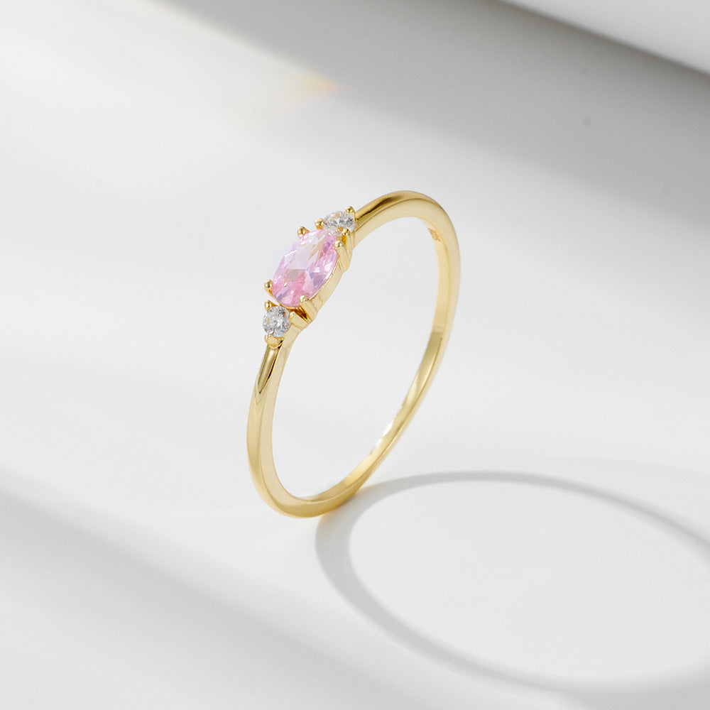 [Love Lucky]Light luxury pink diamond ring