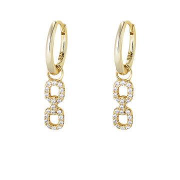 [Love Lucky]S925 Silver Geometric Diamond Short Earrings