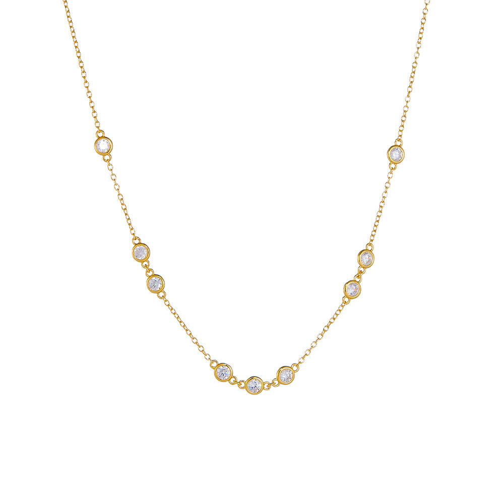 S925 Silver Stacked Diamond Necklace