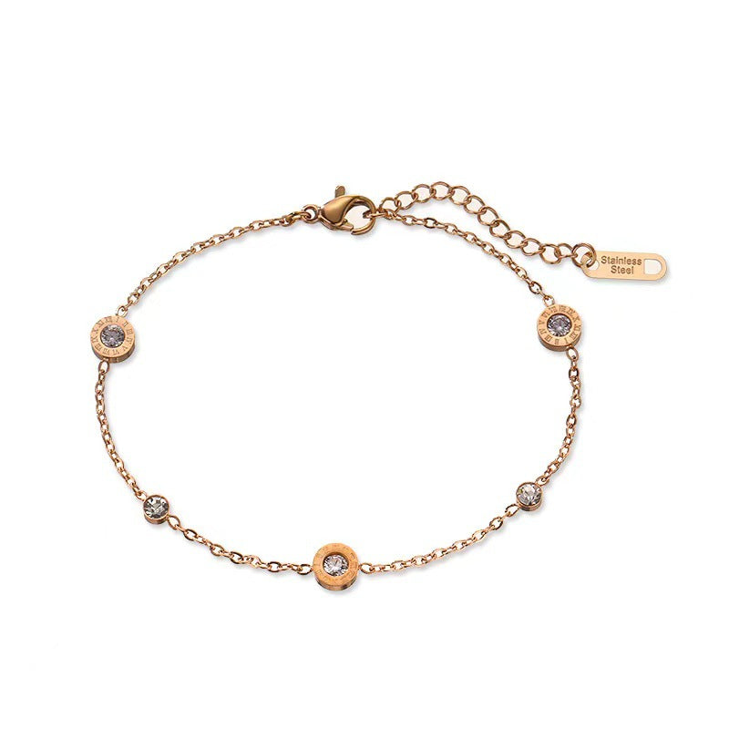 [Love Lucky]Roman Design Zircon Bracelet