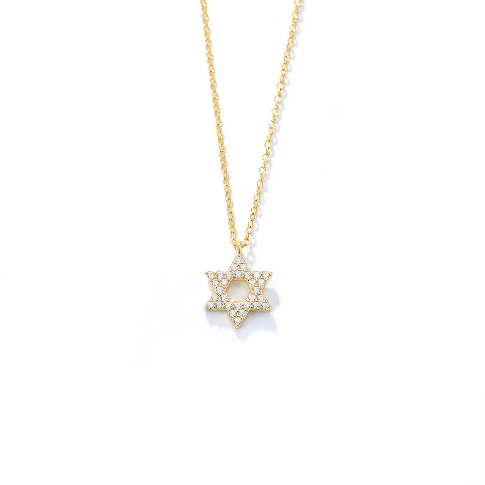 S925 Silver Hexagram Pendant Necklace