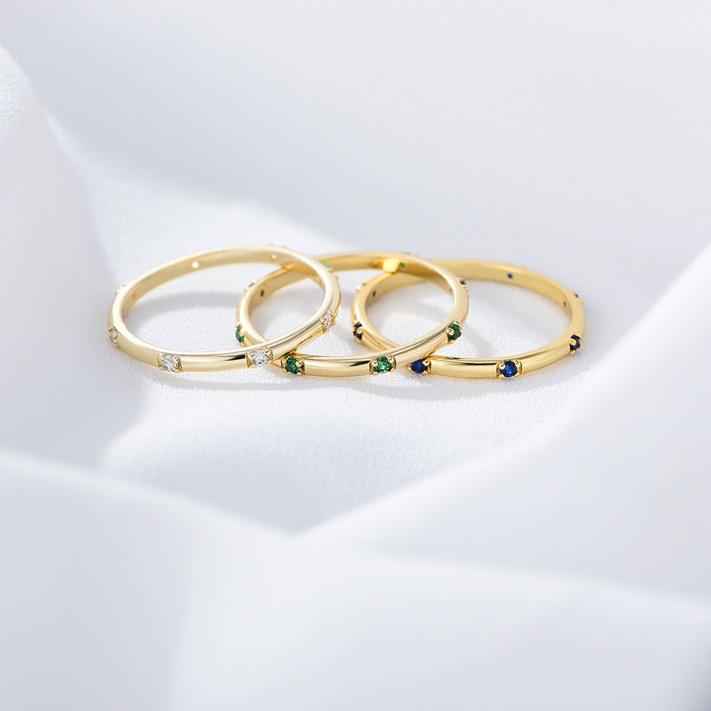 [Love Lucky]S925 silver green zircon ring