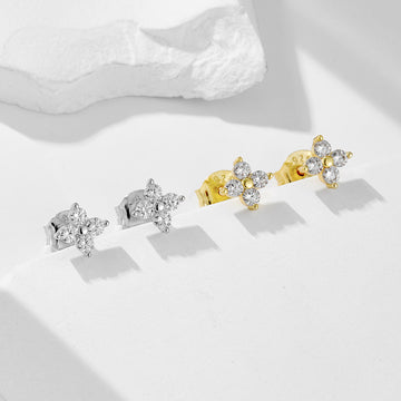 [Love Lucky]S925 silver four-leaf clover zircon earrings