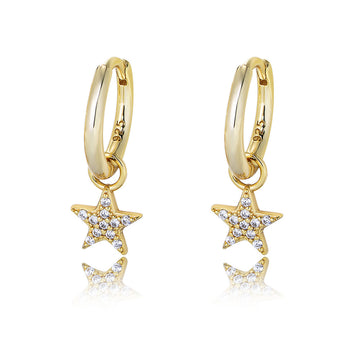 [Love Lucky]S925 silver pentagram earrings