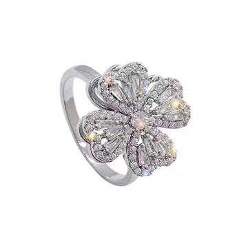 [Love Lucky]Four-leaf clover diamond ring
