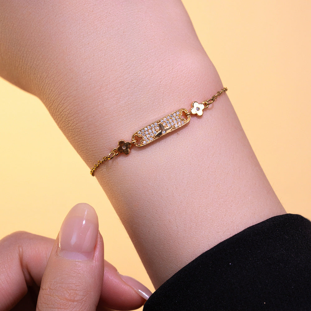 [Love Lucky]Design zircon bracelet