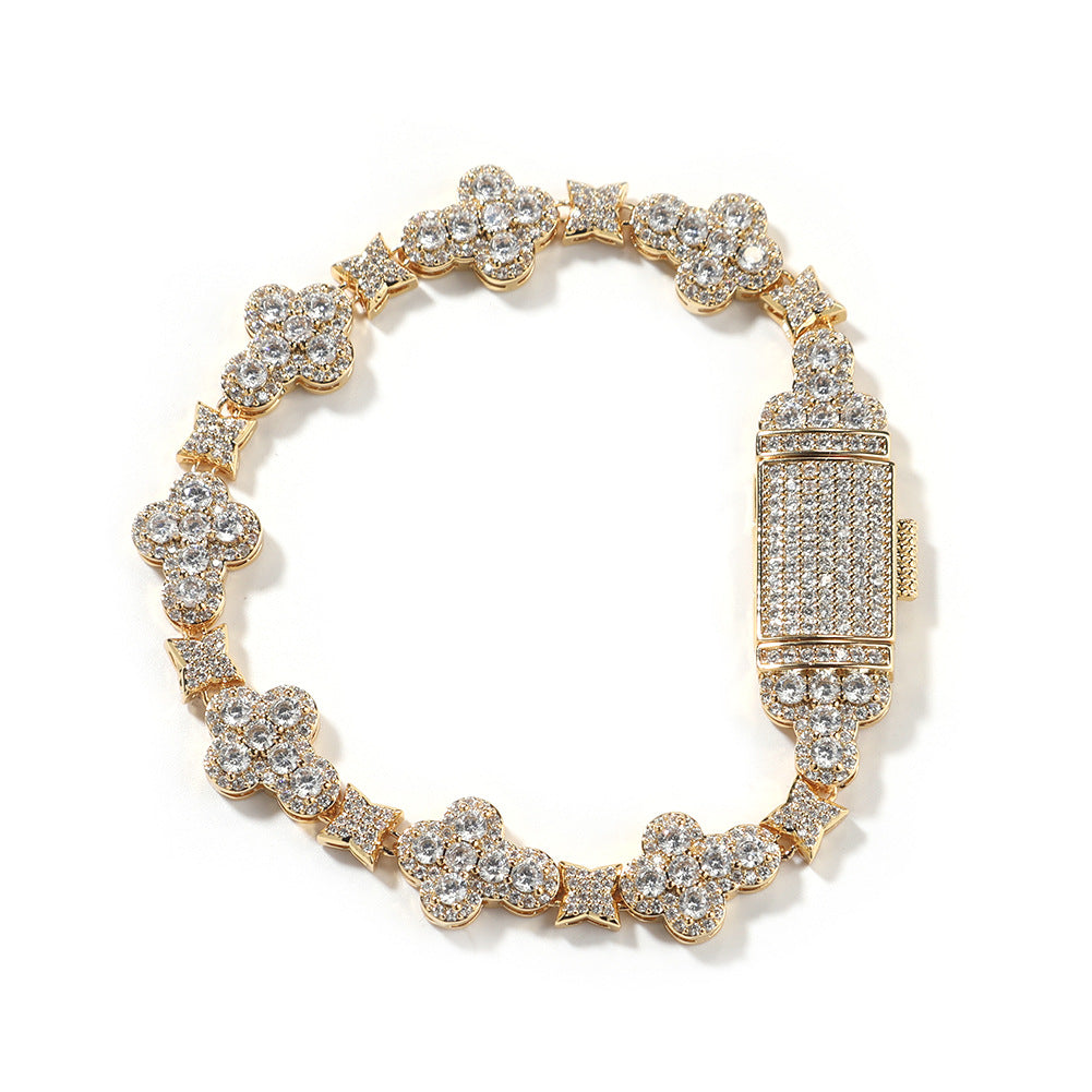 [Love Lucky]10Mm Diamond Cross Bracelet