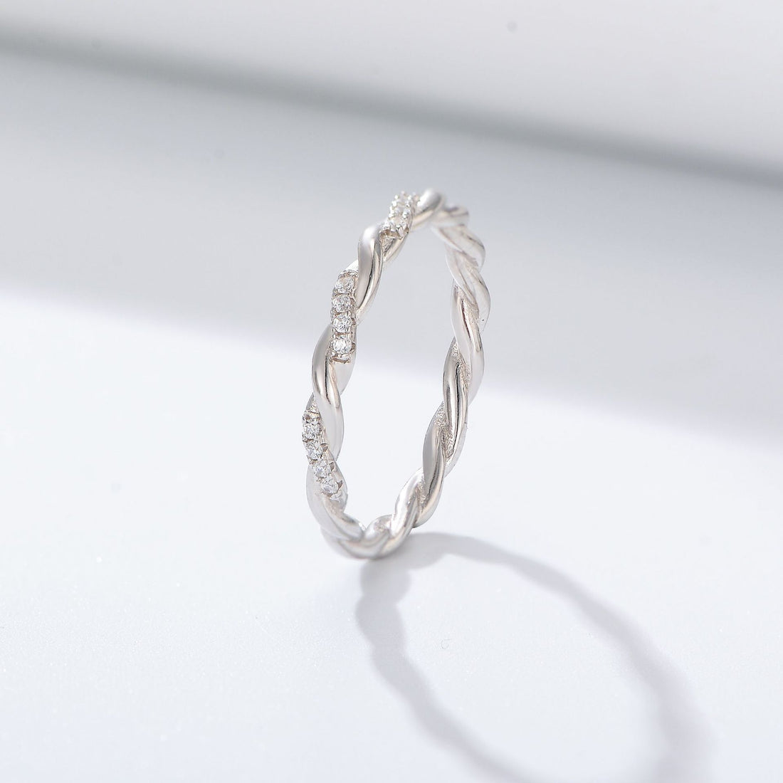 [Love Lucky]S925 silver twist diamond ring