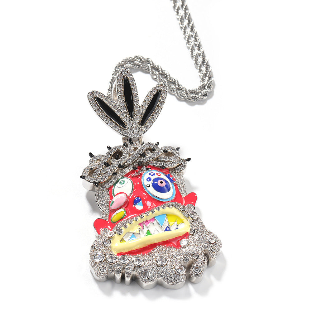 [Love Lucky]Hip hop cartoon avatar pendant necklace