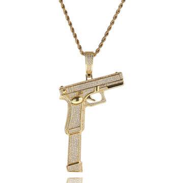 [Love Lucky]Hip Hop Pistol Pendant Necklace