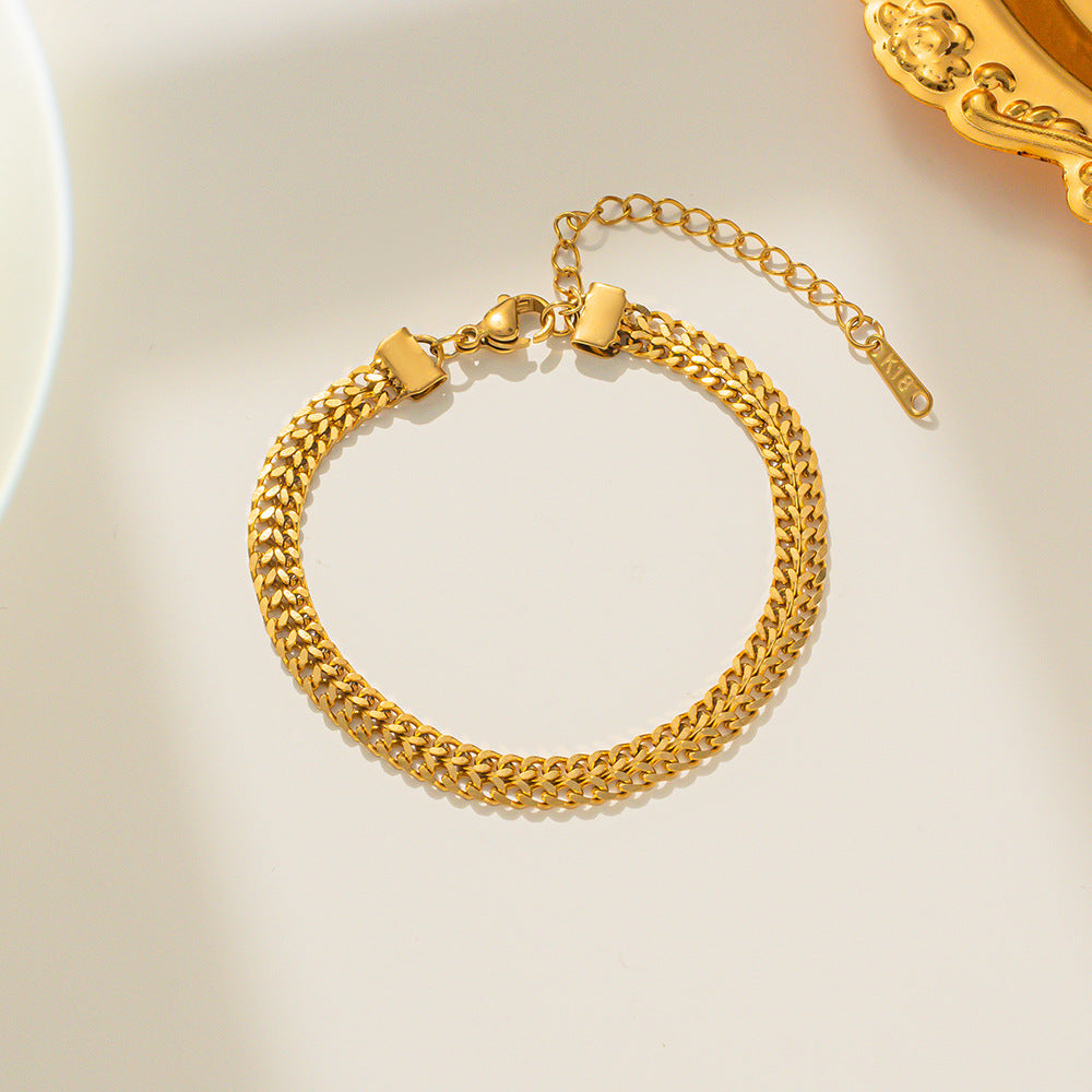[Love Lucky]Vintage gold braided chain bracelet