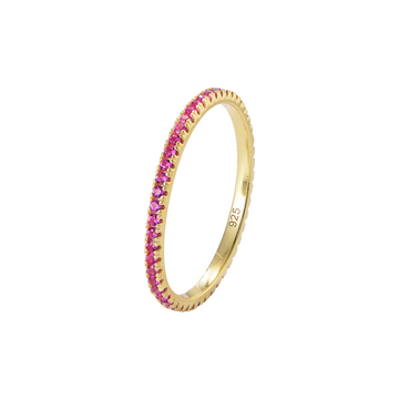 [Love Lucky]S925 silver pink zircon full diamond ring