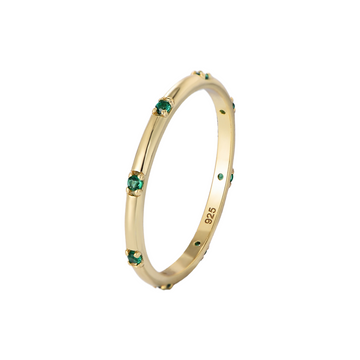 [Love Lucky]S925 silver green zircon ring